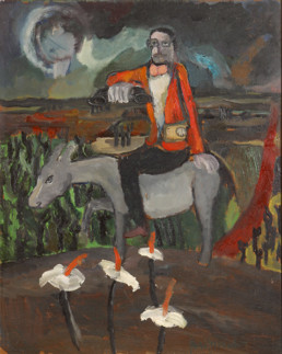 Pintura de Fernando Peiró Coronado 'Las sabias ignorancias del hombre' pintada en 1960, técnica óleo sobre tabla, medidas 87x70.