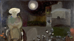 'En espera del poema' es una pintura realizada por Peiró Coronado en 1968, técnica pigmentos con látex sobre tablero. Medidas, 57x100.