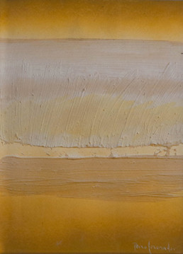Pintura de Fernando Peiró Coronado, '¿Recuerdas aquel otoño?', 33x25. Obra realizada con spray y óleo sobre cartulina preparada con arena y látex. Medidas 33x25.