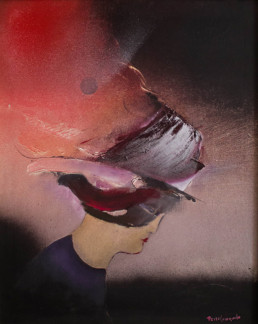 'Mujer con dudas', pintura de Fernando Peiró Coronado. Spray y óleo sobre lienzo preparado con polvo de mármol. Medidas 61x50