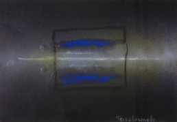 'Quietud, a solas con el espacio' obra de Fernando Peiró Coronado. Medidas 14x20. Spray, óleo y ceras sobre cartulina preparada matéricamente.
