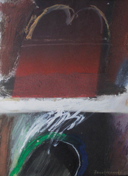'Sobre recuerdos y añoranzas' obra de Fernando Peiró Coronado. Técnica mixta: óleo, spray y ceras sobre tabla preparada con arena y látex.