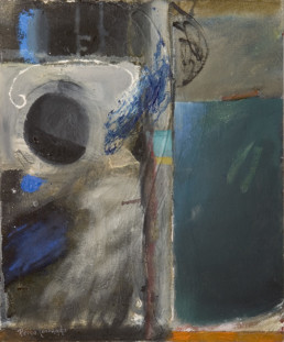'Atardecer en el Mediterráneo', pintura de Fernando Peiró Coronado. Medidas, 46x38. Pintura realizada con óleo y ceras sobre lienzo preparado matéricamente.