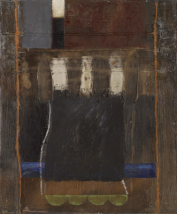 'Mujer y tiempo', obra de Fernando Peiró Coronado. Medidas, 65x54. Técnica mixta: óleo y ceras sobre tabla preparada matéricamente.