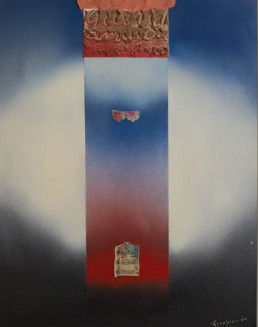 'Paisajes humanos I' obra de Fernando Peiró Coronado. Medidas, 64x50. Esta obra forma pareja con 'Paisajes humanos II'. Fondo atmosférico.