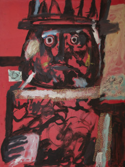 'Mi rey para ti'. Óleo y acrílico sobre lienzo y collage, realizado en 2010. Pintura realizada a petición de su hija 
