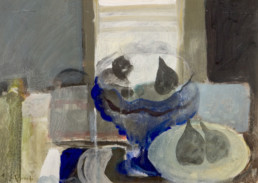 'Bodegón frente a la ventana' obra de Fernando Peiró Coronado realizada en 1965 a base de pigmentos con látex sobre cartulina. Medidas 30x42.