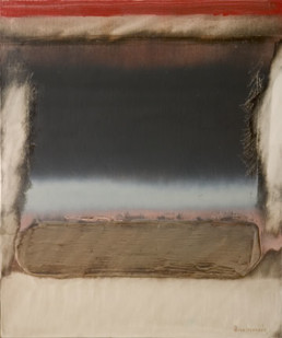 Pintura 'Cómo dolía el separarnos' de Fernando Peiró Coronado. Obra realizada con óleo sobre lienzo preparado con arena y látex, medidas 61x50.