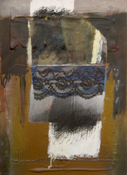 Pintura 'Fugacidad sentida' de Fernando Peiró Coronado realizada con spray, óleo y puntilla sobre tabla con polvo de mármol.. Medidas 36x26.