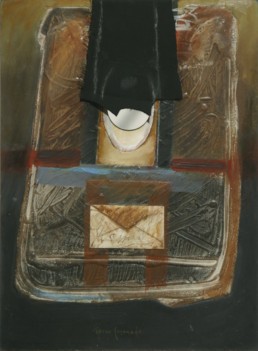 'Carta a mi espejo' obra de Fernando Peiró Coronado. Técnica mixta: óleo, spray y ceras sobre tablero preparado con polvo de mármol.
